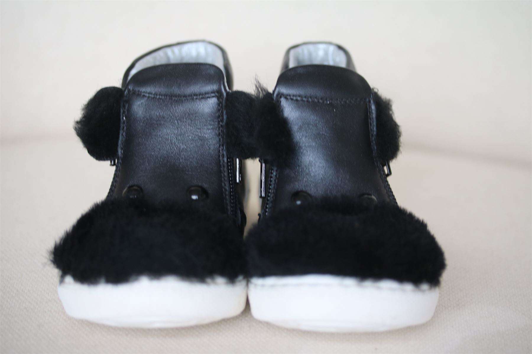 STEP2WO DARA DOG FACE LEATHER HIGH TOP SNEAKERS EU 24 UK 7 - Image 2