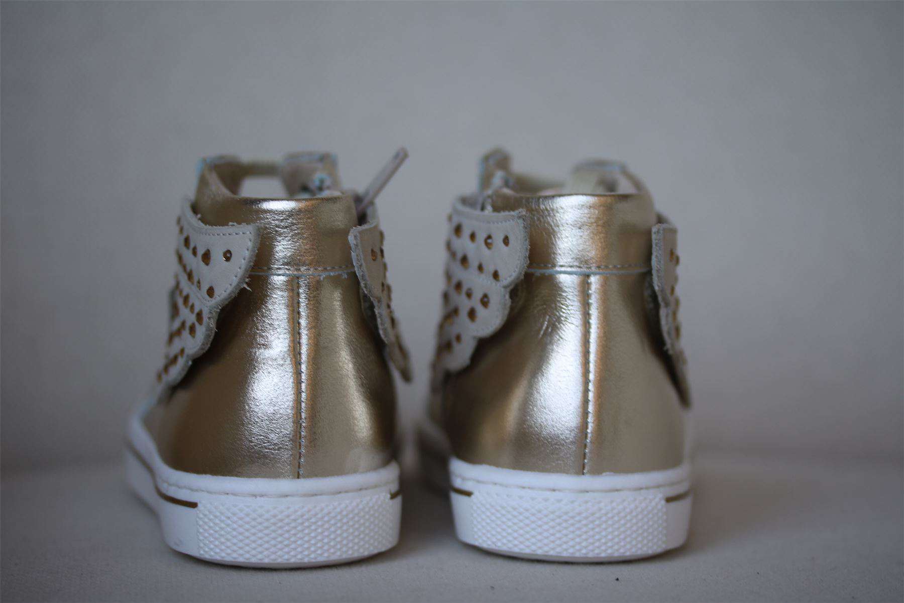 STEP2WO GIRLS GOLD LEATHER ANGEL TRAINERS EU 25 UK 8 - Image 3