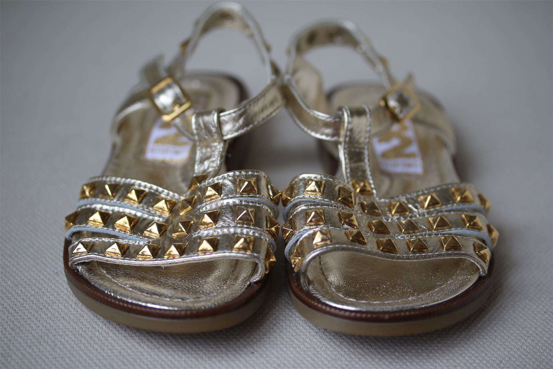 STEP2WO GIRLS GOLD STUD SANDALS EU 27 UK 9 - Image 2