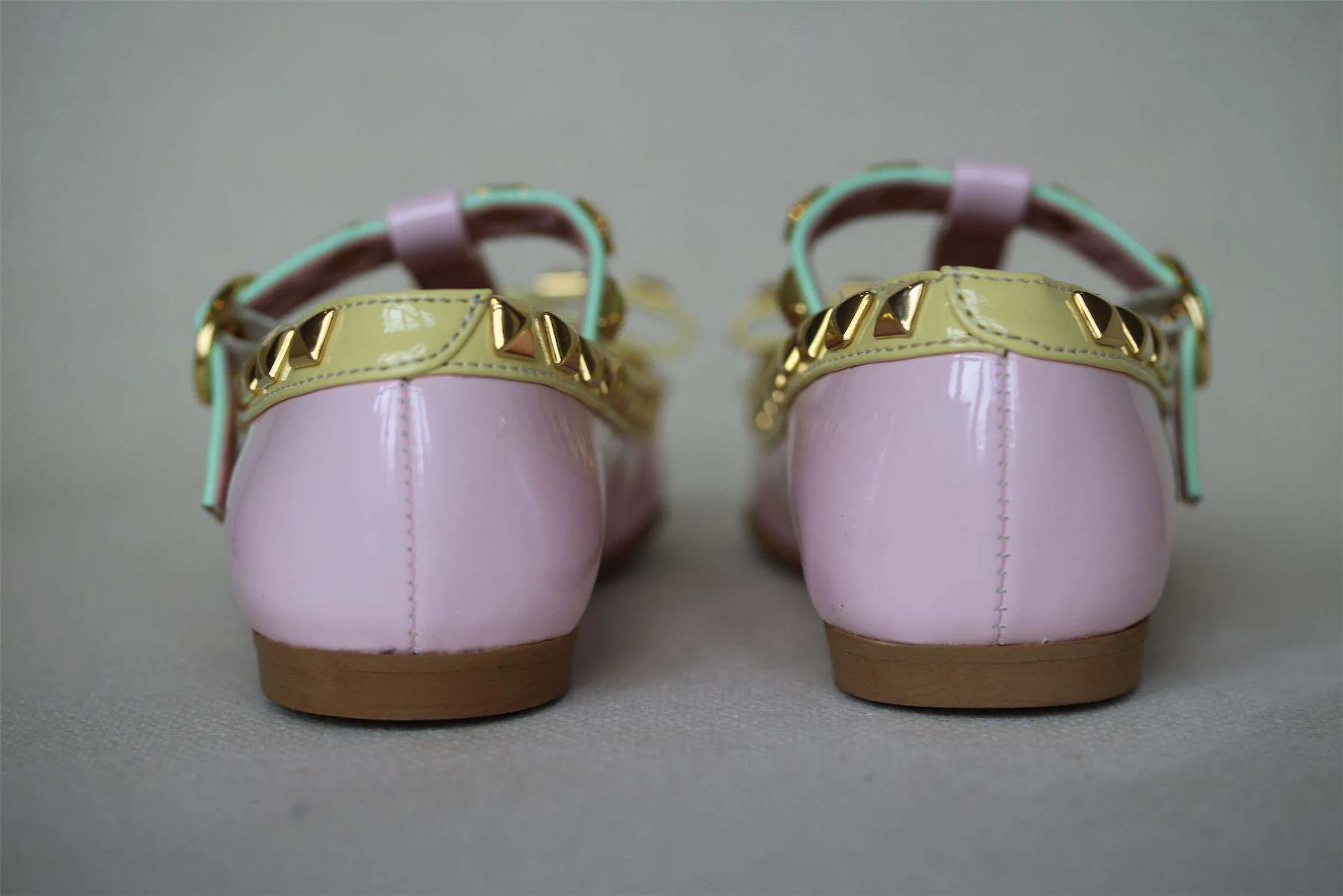 STEP2WO GIRLS PINK, YELLOW & GREEN T-BAR SHOES EU 24 UK 7 - Image 4