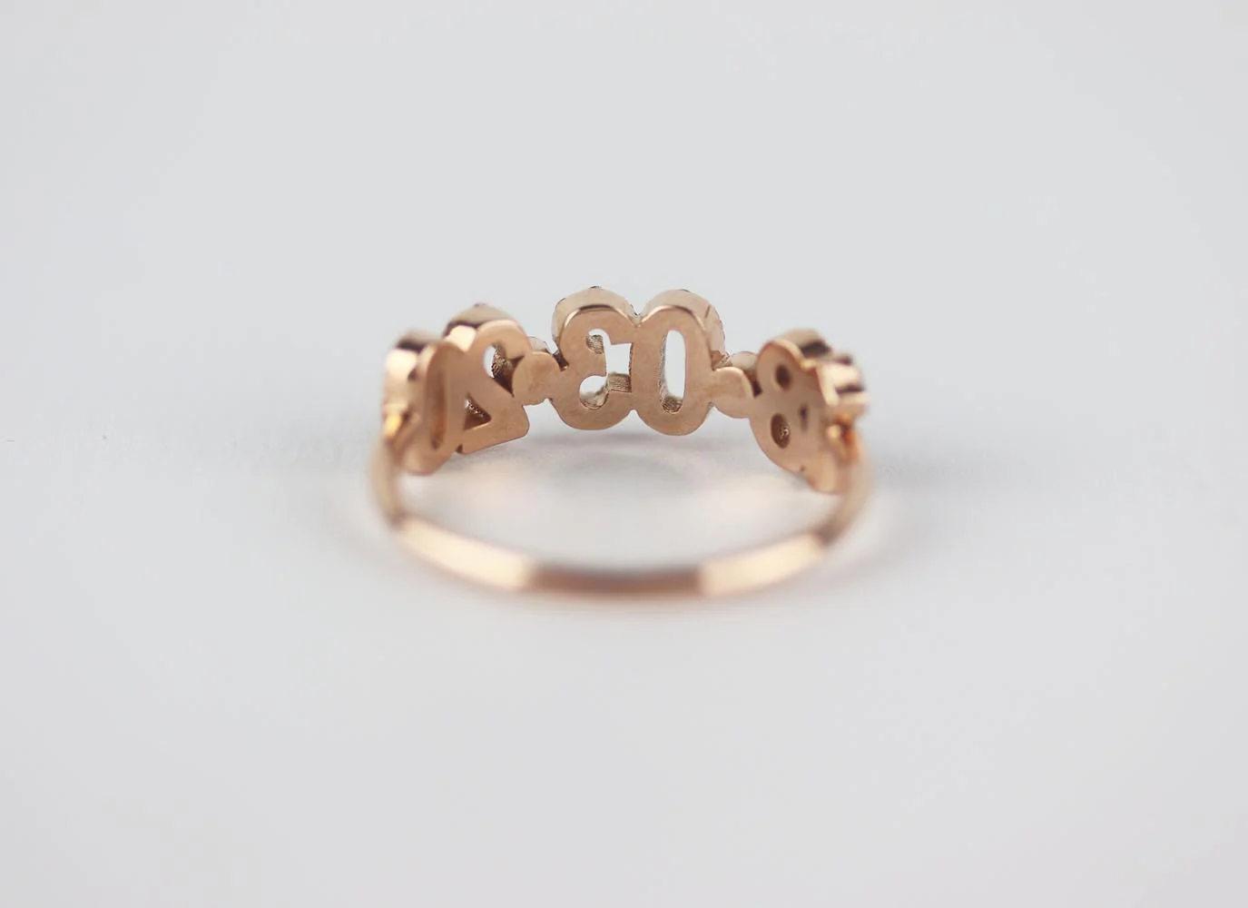 STEPHANIE GOTTLIEB + NOUSH JEWELRY 14K ROSE GOLD PAVE DIAMOND DATE RING - Image 7