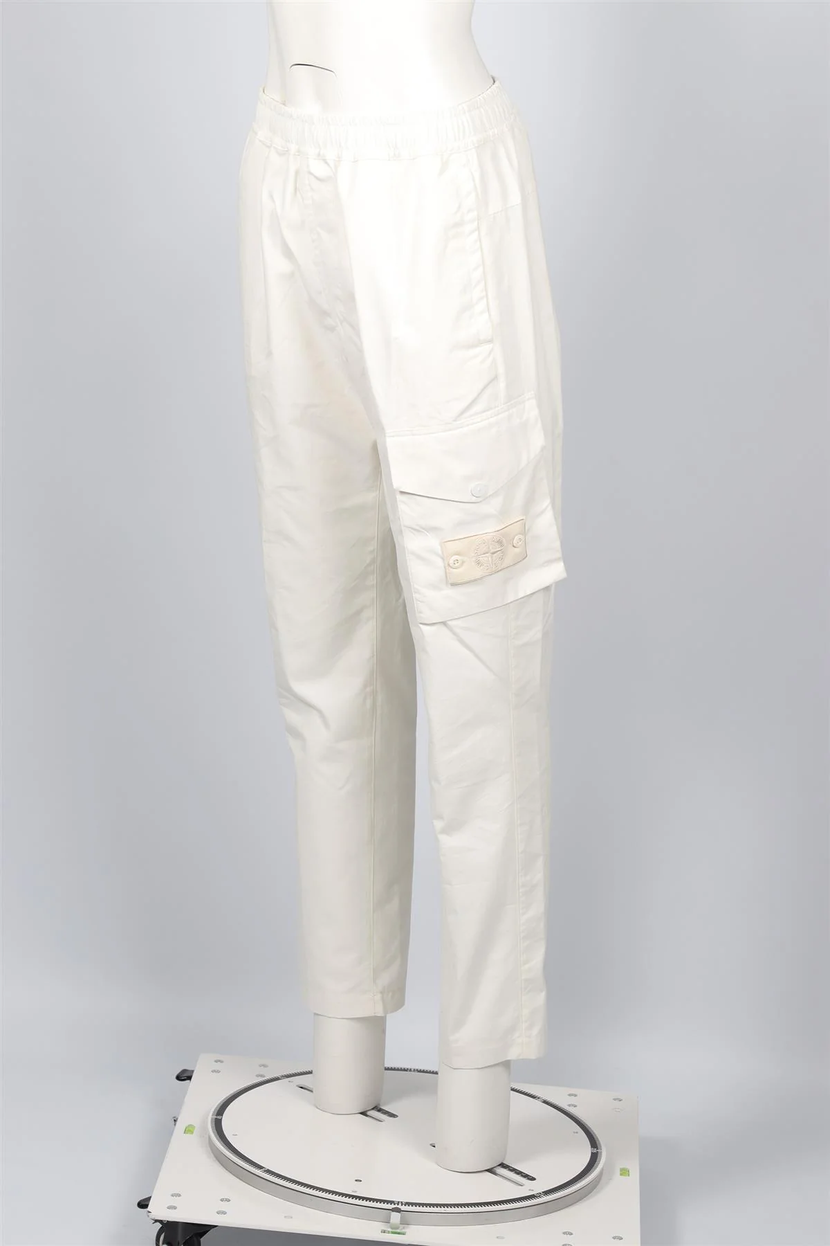 STONE ISLAND WHITE COTTON STRAIGHT LEG PANTS W30 UK 12 - Image 3