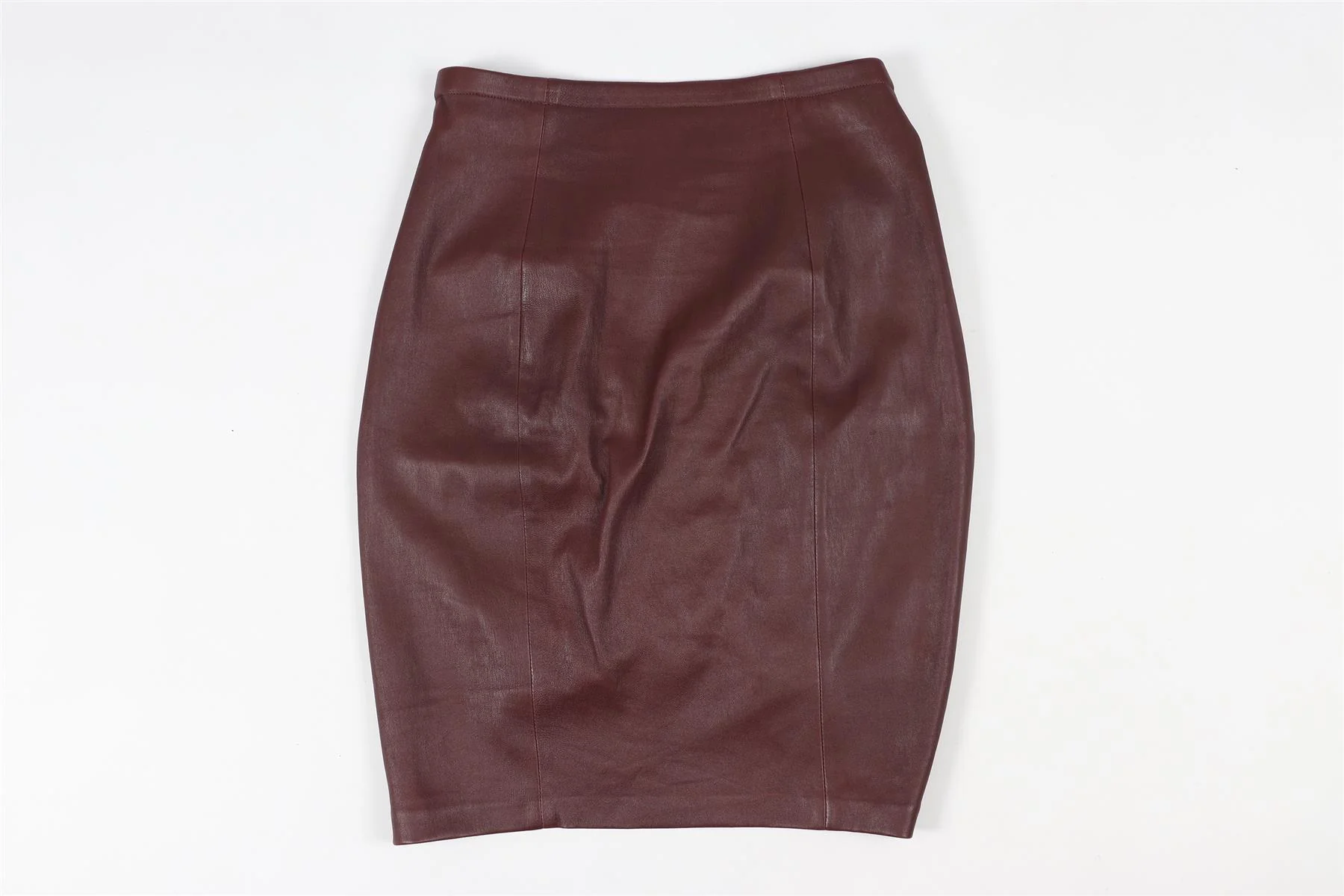 STOULS MAUVE LEATHER MINI SKIRT SMALL - Image 4
