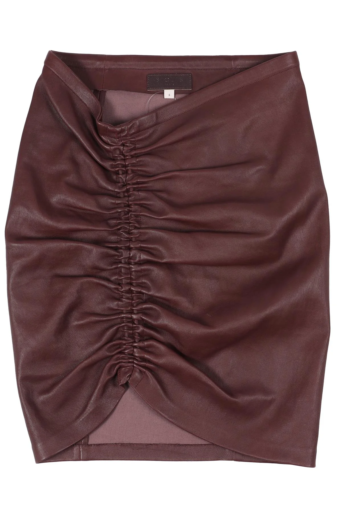 STOULS MAUVE LEATHER MINI SKIRT SMALL - Image 6