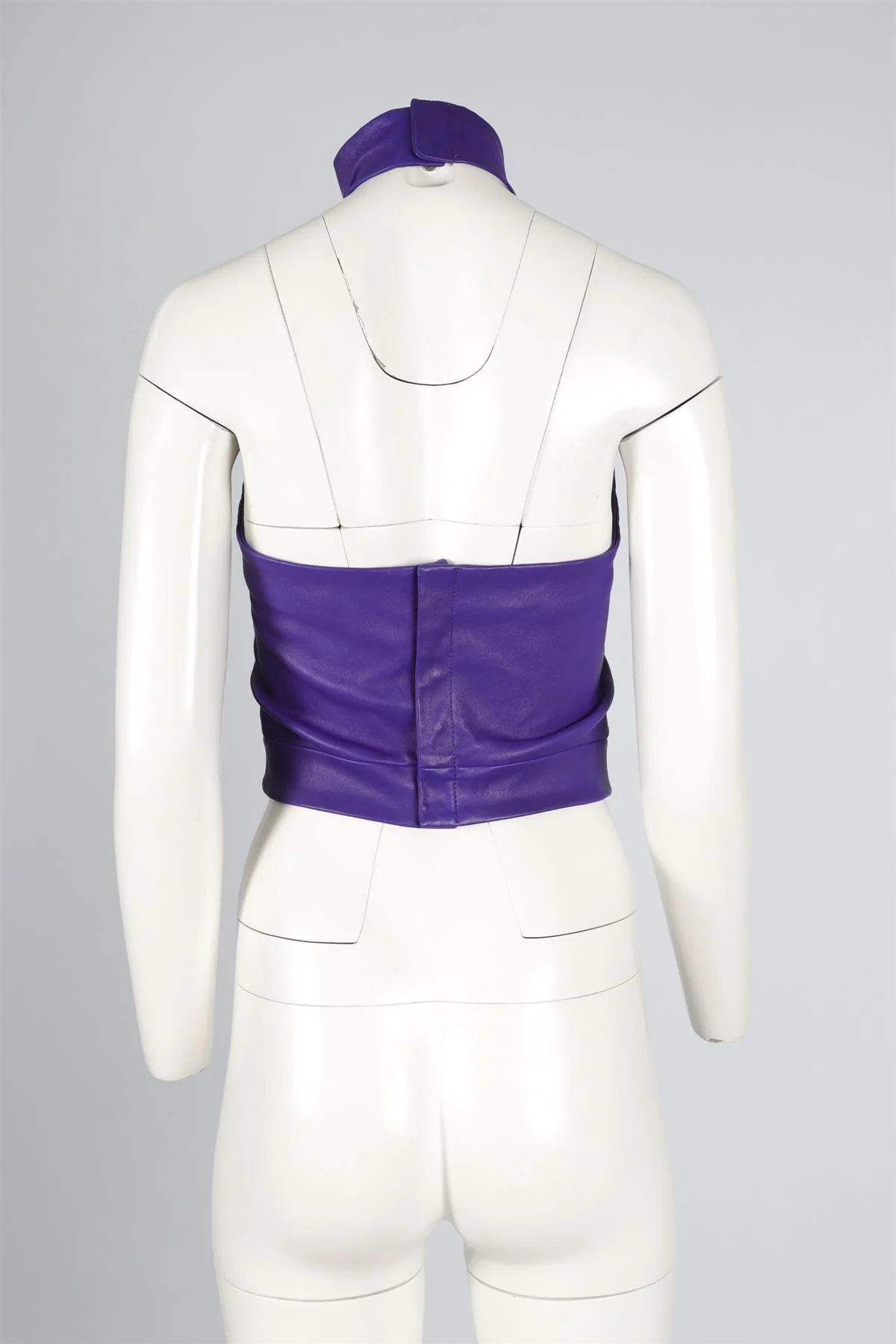 STOULS PURPLE CROPPED LEATHER TOP MEDIUM - Image 4