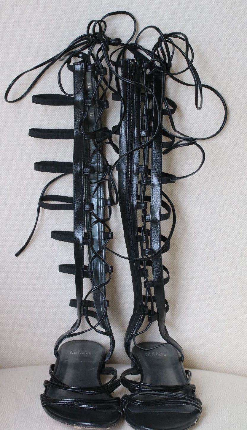STUART WEITZMAN BLACK SPARTA GLADIATOR SANDALS US 6.5 UK 4 - Image 4