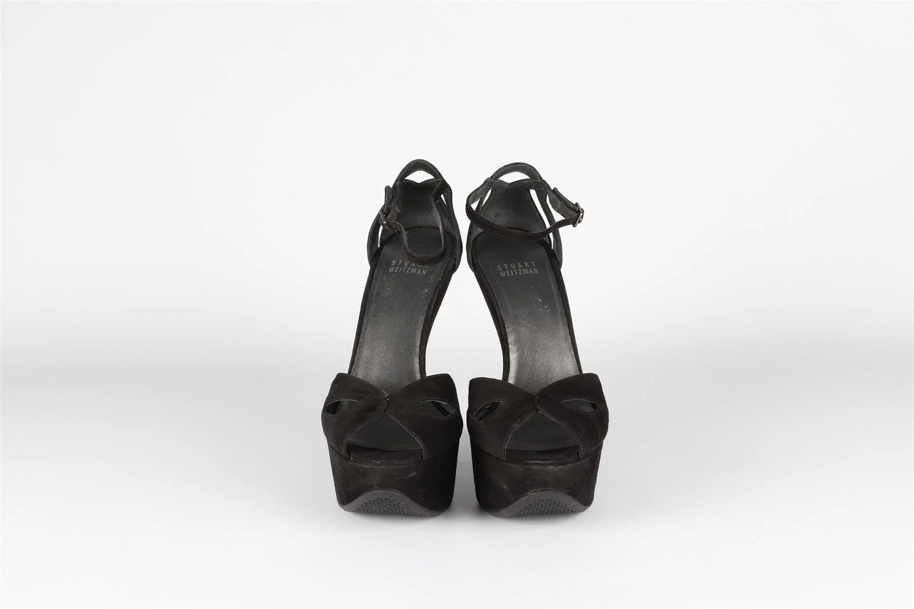 STUART WEITZMAN BLACK SUEDE WEDGE SANDALS EU 38 UK 5 US 8 - Image 3