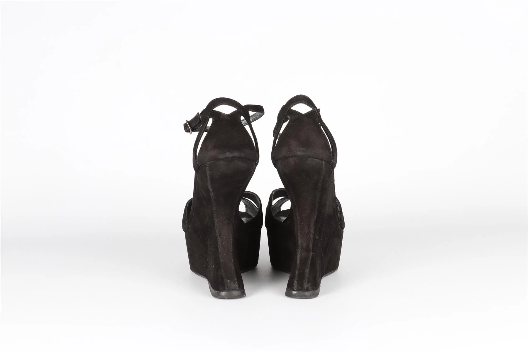 STUART WEITZMAN BLACK SUEDE WEDGE SANDALS EU 38 UK 5 US 8 - Image 5