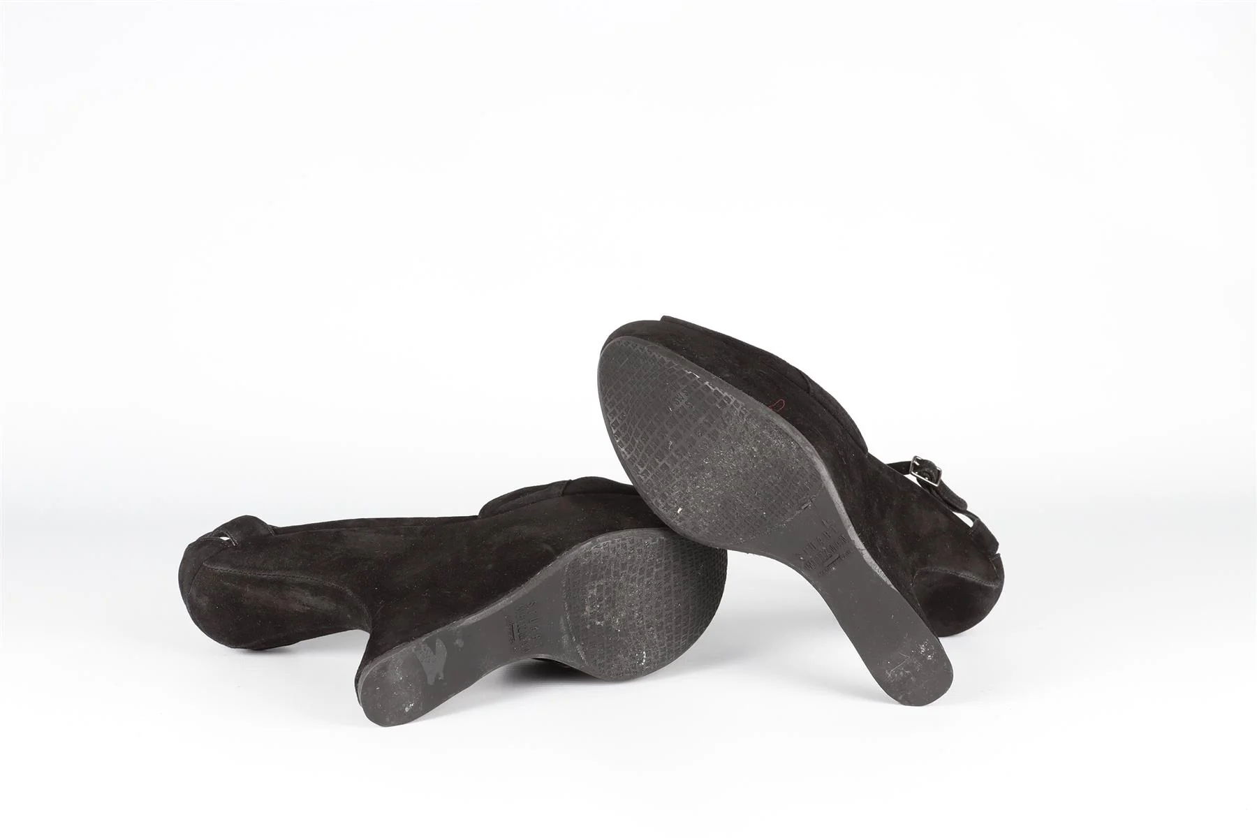 STUART WEITZMAN BLACK SUEDE WEDGE SANDALS EU 38 UK 5 US 8 - Image 6