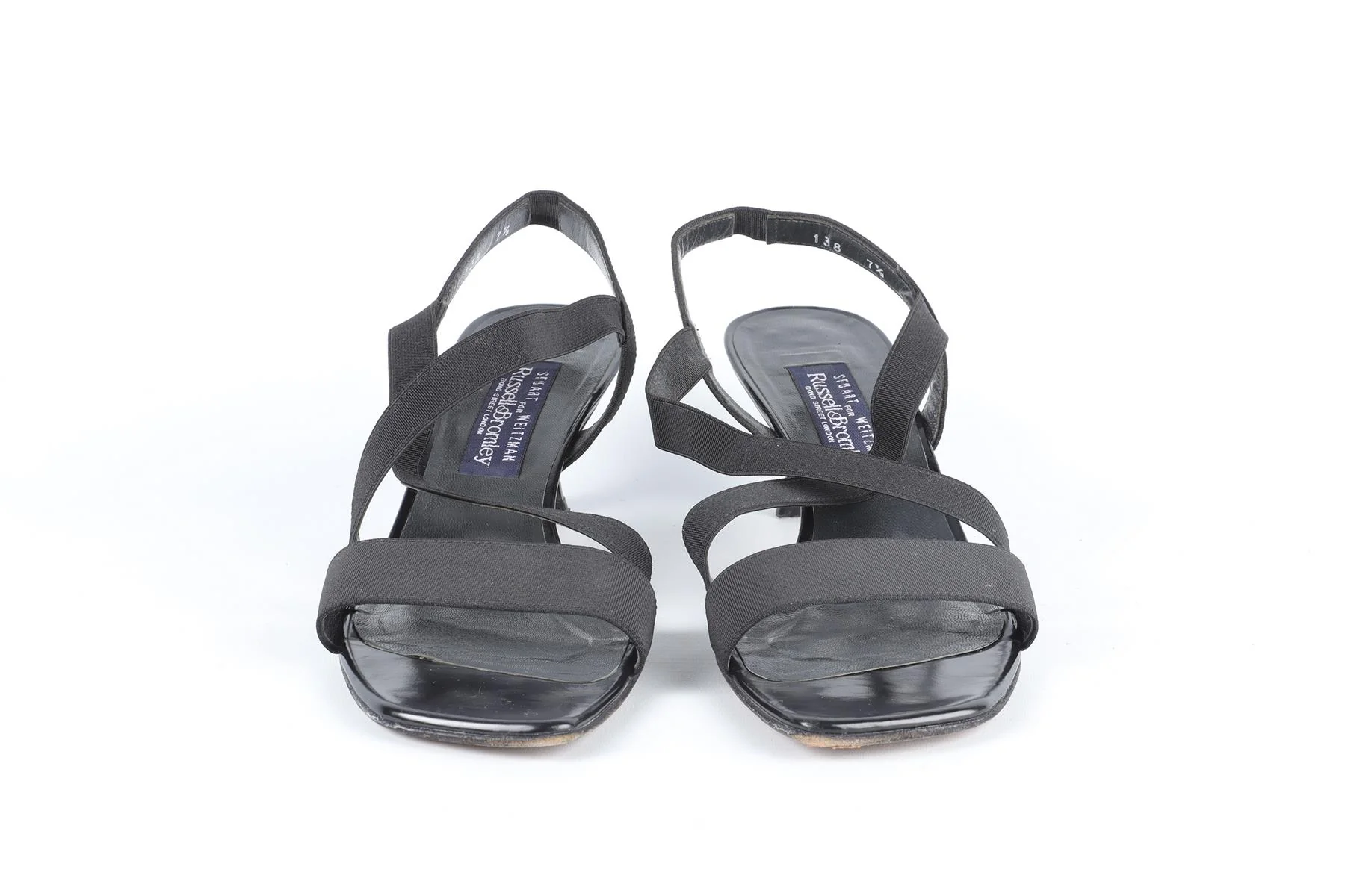 STUART WEITZMAN FOR RUSSELL & BROMLEY BLACK LEATHER SANDALS EU 37.5 UK 4.5 US 7.5 - Image 3