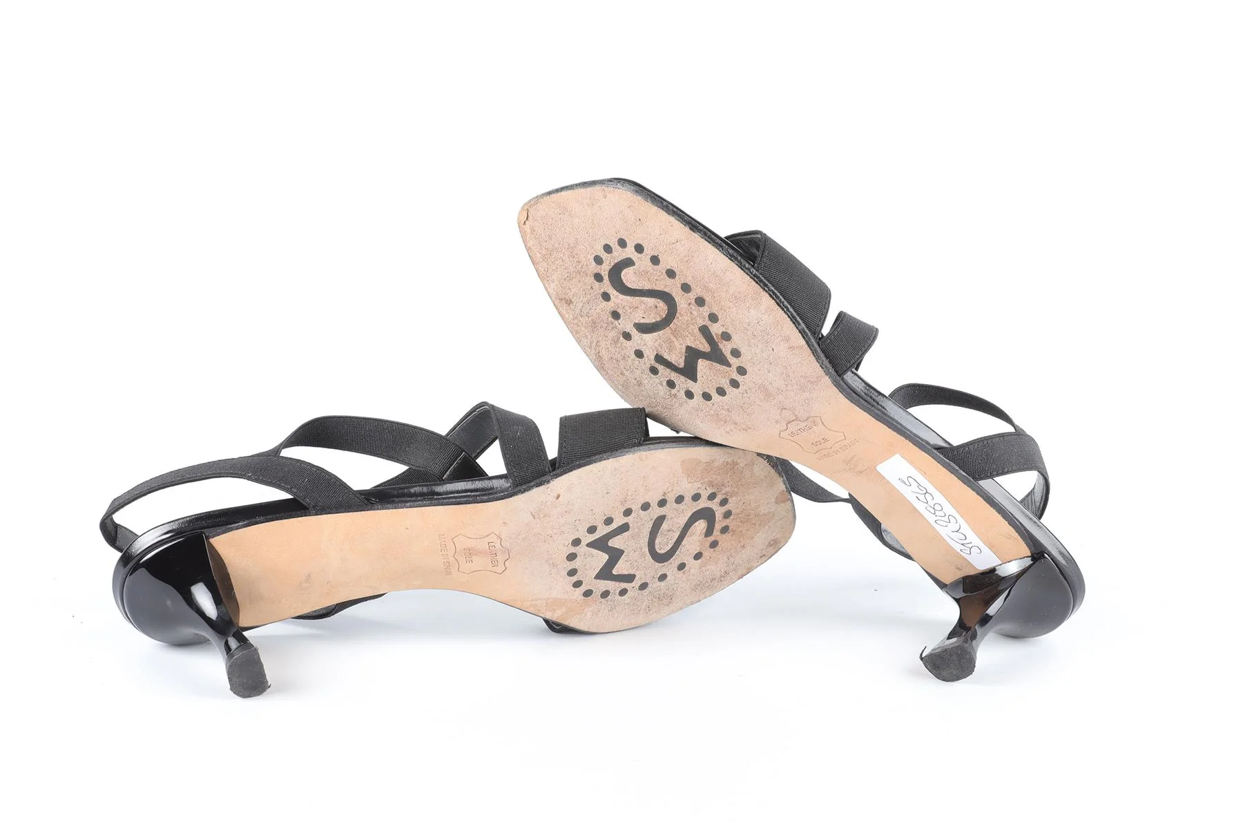 STUART WEITZMAN FOR RUSSELL & BROMLEY BLACK LEATHER SANDALS EU 37.5 UK 4.5 US 7.5 - Image 6