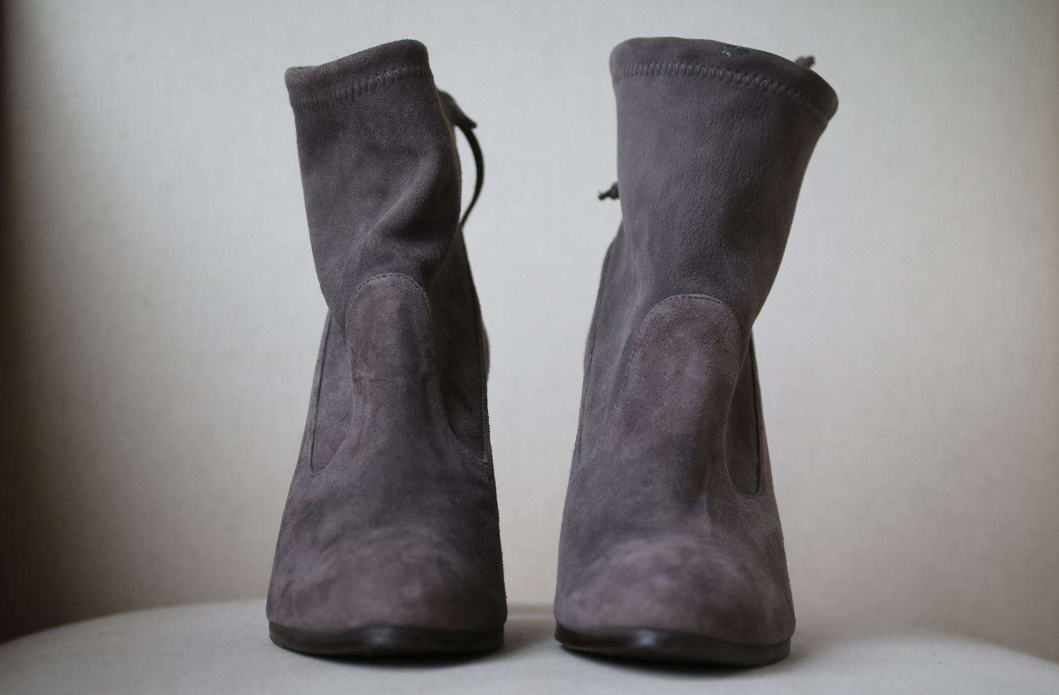 STUART WEITZMAN GLOVE STRETCH SUEDE ANKLE BOOTS EU 39.5 UK 6 US 9 - Image 4