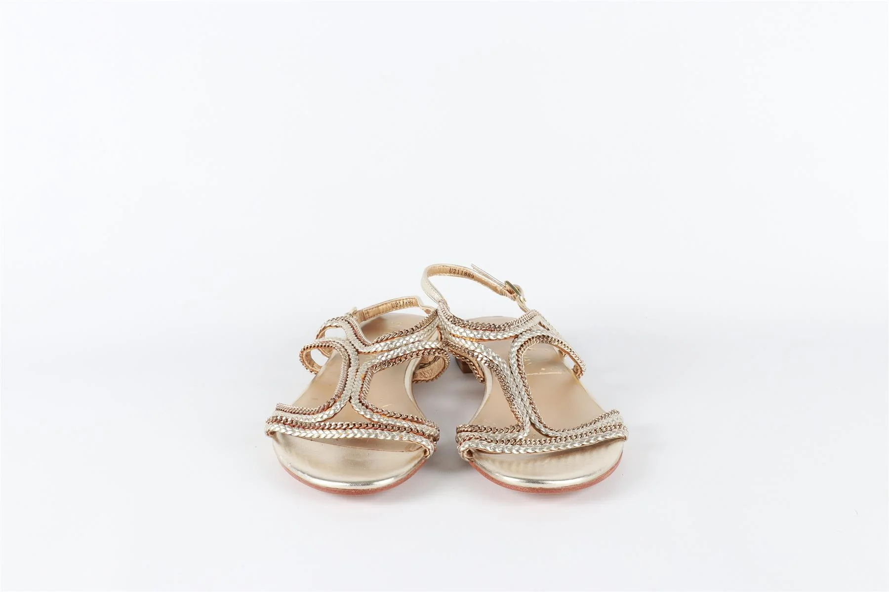 STUART WEITZMAN GOLD LEATHER SANDALS EU 37 UK 4 US 7 - Image 3