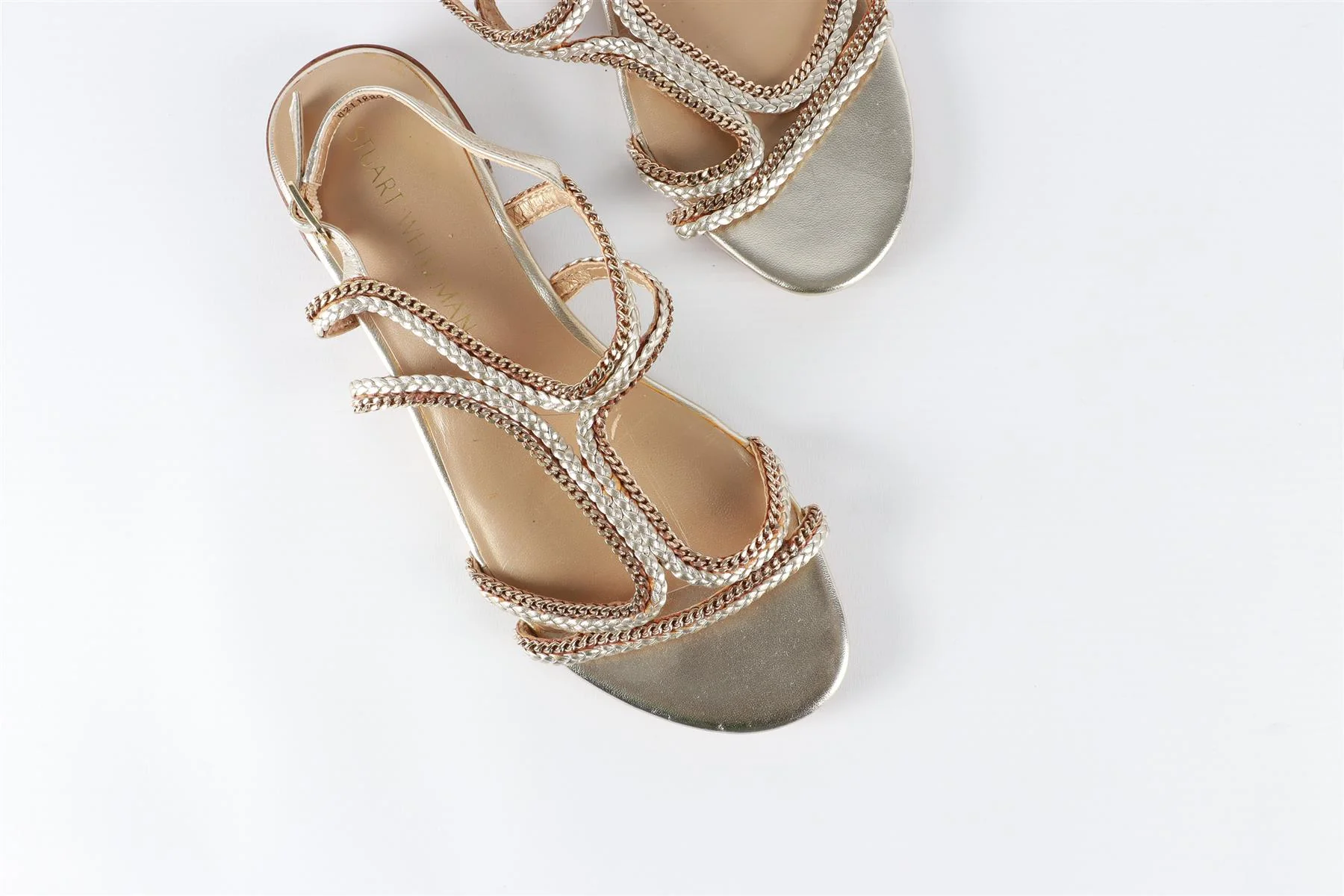 STUART WEITZMAN GOLD LEATHER SANDALS EU 37 UK 4 US 7 - Image 4
