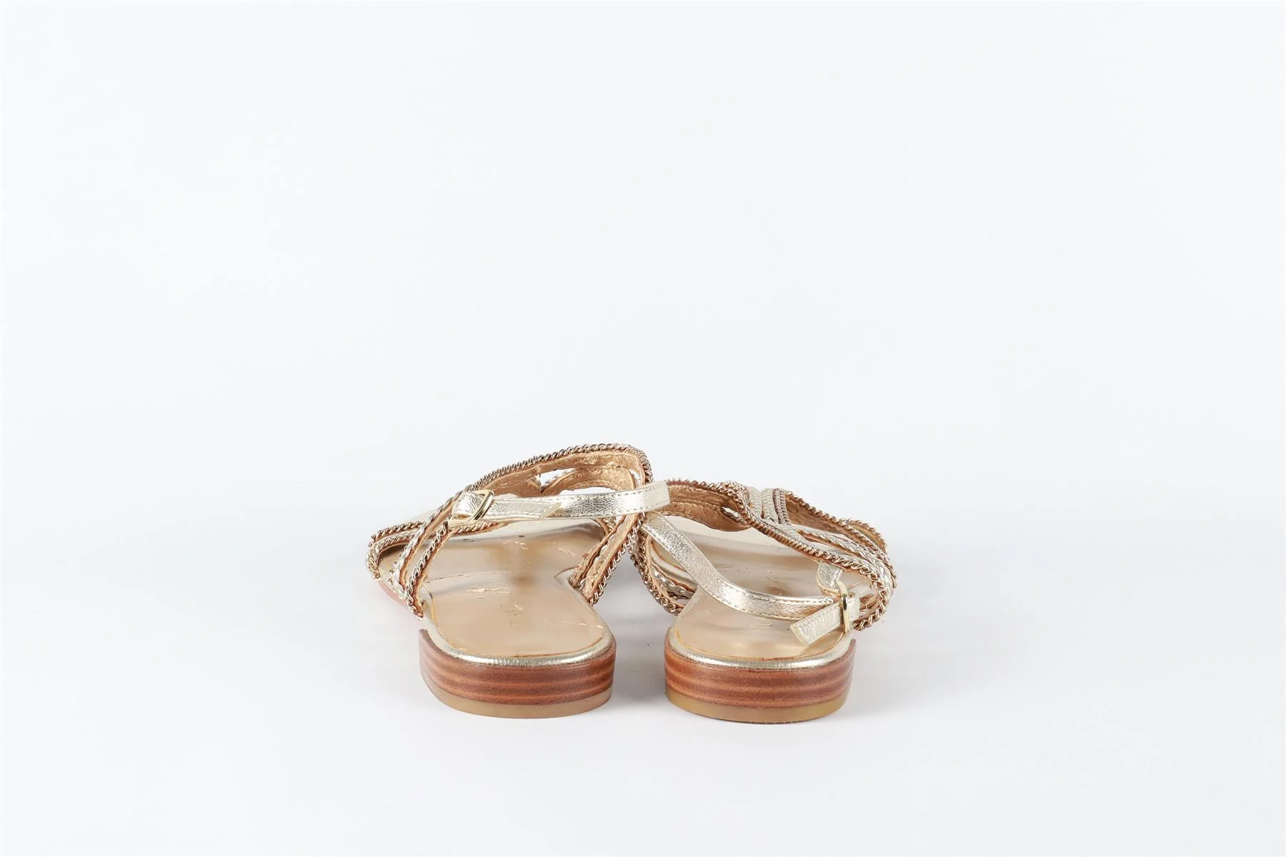 STUART WEITZMAN GOLD LEATHER SANDALS EU 37 UK 4 US 7 - Image 5