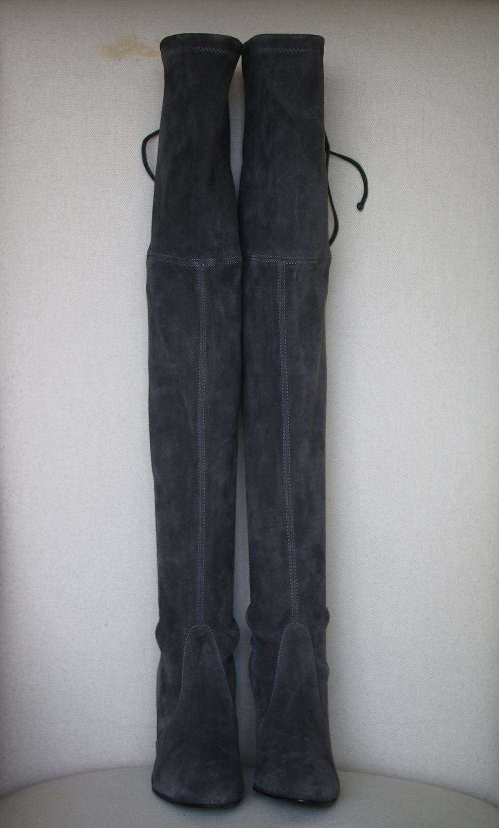 STUART WEITZMAN HIGHLAND SUEDE OVER-THE-KNEE BOOTS US 7 UK 4.5 EU 37.5 - Image 2