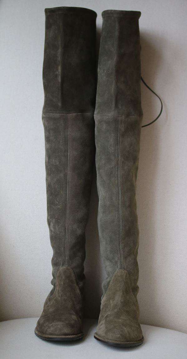 STUART WEITZMAN LOWLAND STRETCH-SUEDE OVER-THE-KNEE BOOTS EU 37.5 UK 4.5 US 7 - Image 2