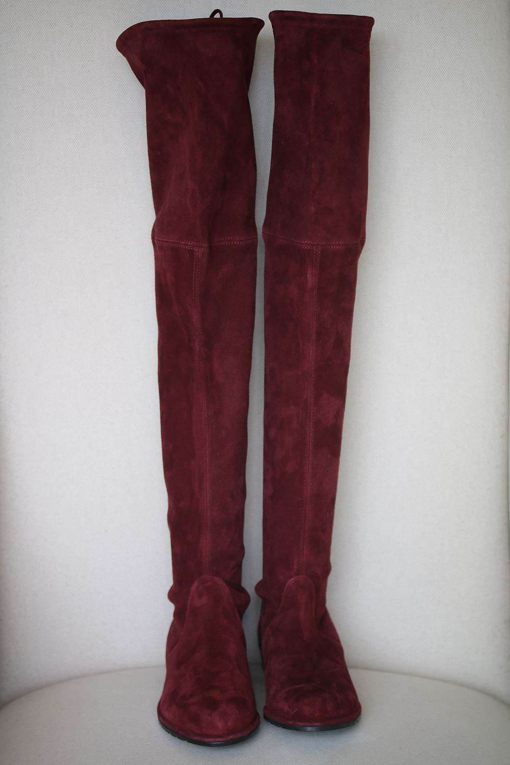 STUART WEITZMAN LOWLAND SUEDE OVER-THE-KNEE BOOTS US 7 UK 4.5 EU 37.5 - Image 3