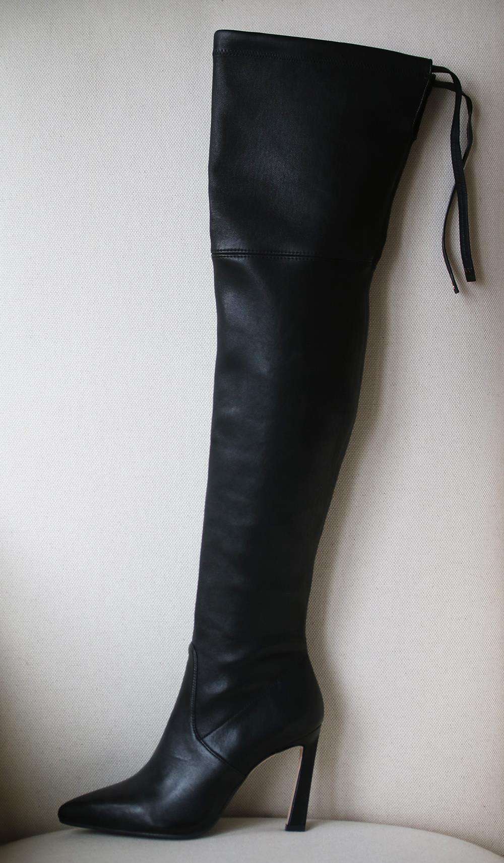 STUART WEITZMAN NATALIA 100MM LEATHER OVER THE KNEE BOOTS EU 38.5 UK 5.5 US 8 - Image 2