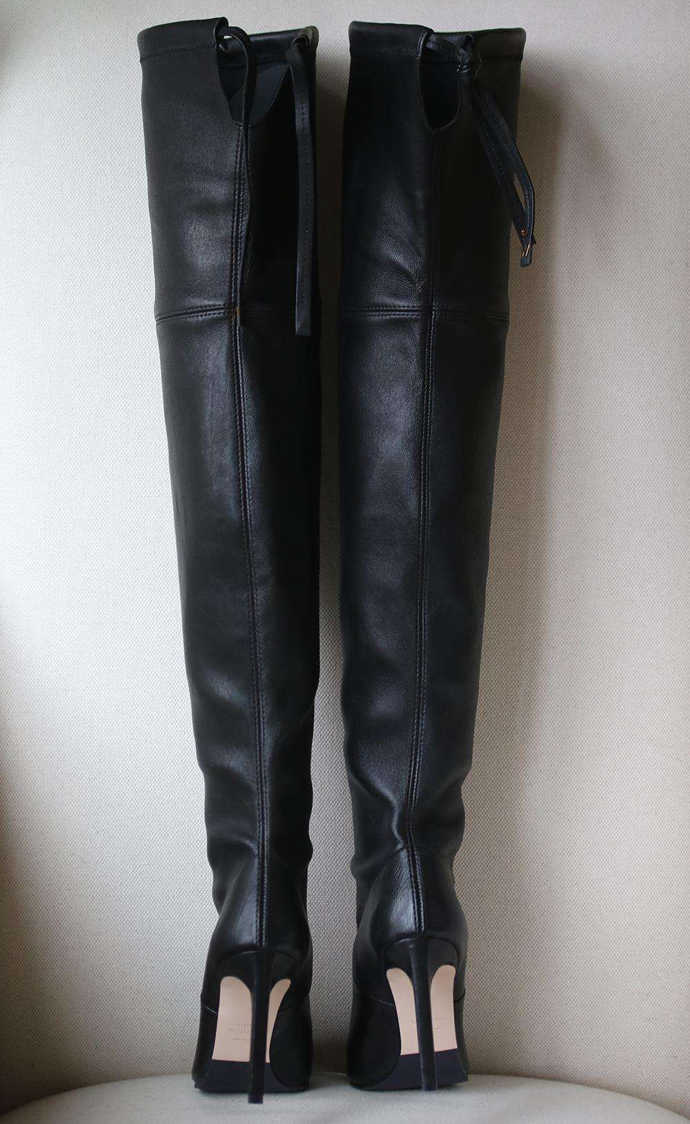 STUART WEITZMAN NATALIA 100MM LEATHER OVER THE KNEE BOOTS EU 38.5 UK 5.5 US 8 - Image 5