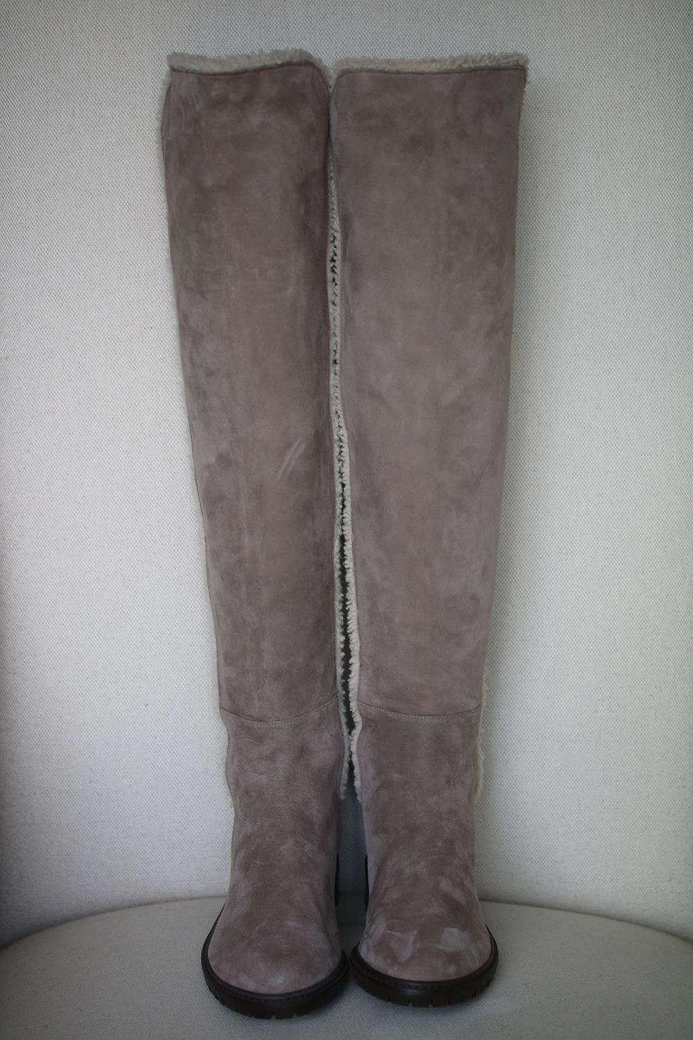 STUART WEITZMAN PARKA OVER-THE-KNEE SUEDE BOOTS US 7 UK 4.5 EU 37.5 - Image 3