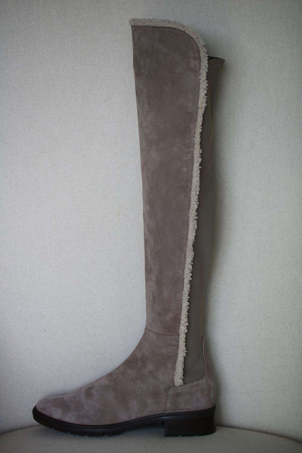 STUART WEITZMAN PARKA OVER-THE-KNEE SUEDE BOOTS US 7 UK 4.5 EU 37.5 - Image 4