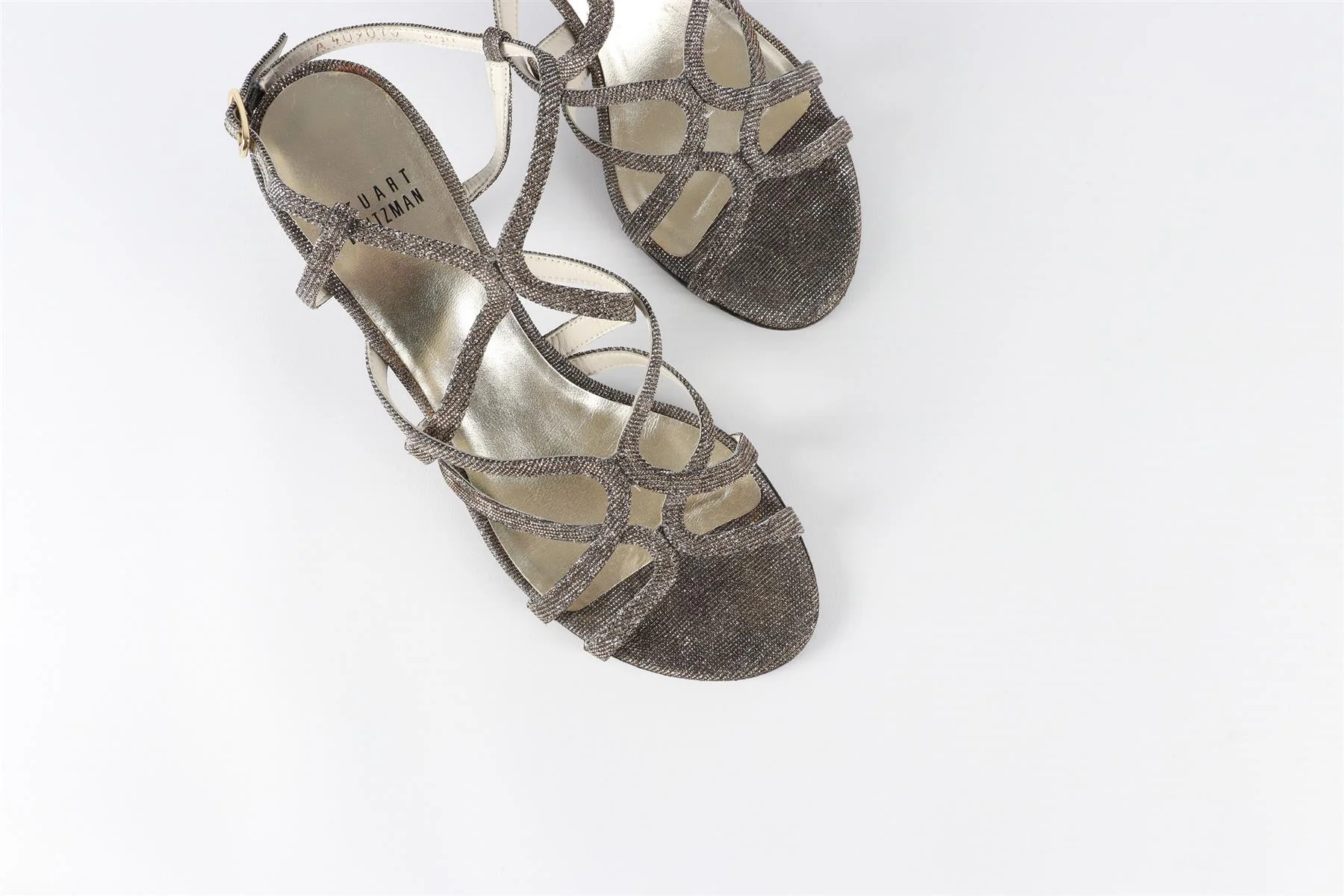 STUART WEITZMAN SILVER FABRIC SANDALS EU 36.5 UK 3.5 US 6.5 - Image 4