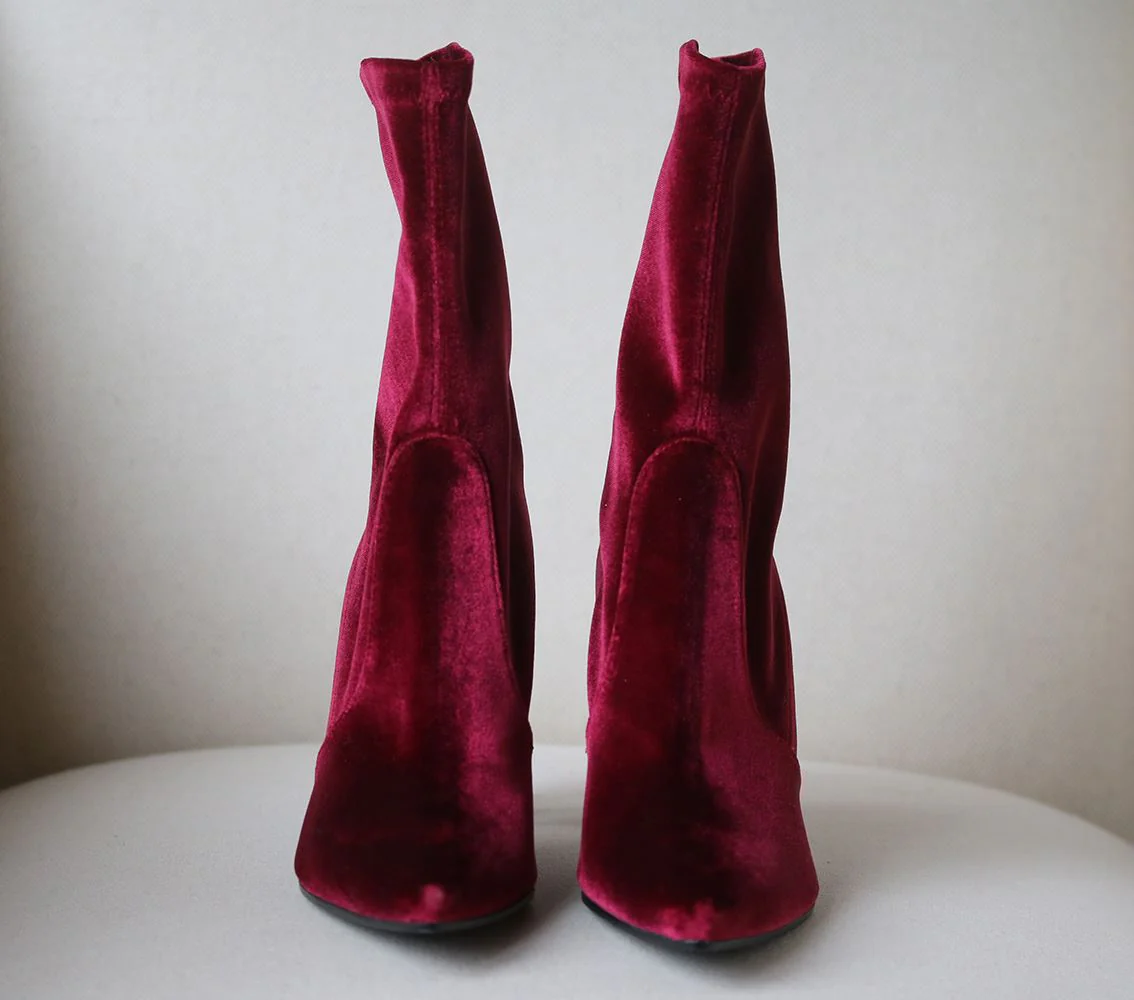STUART WEITZMAN THE CLINGER STRETCH VELVET BOOTS EU 37.5 UK 4 US 6.5 - Image 3