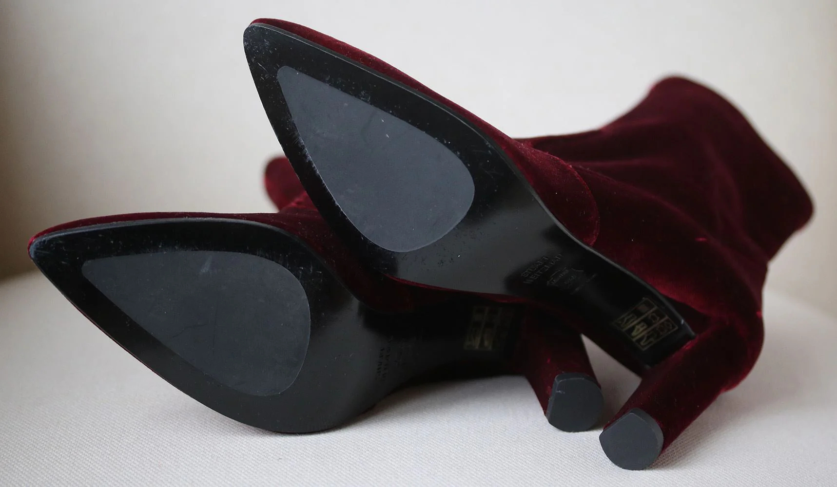 STUART WEITZMAN THE CLINGER STRETCH VELVET BOOTS EU 37.5 UK 4 US 6.5 - Image 5