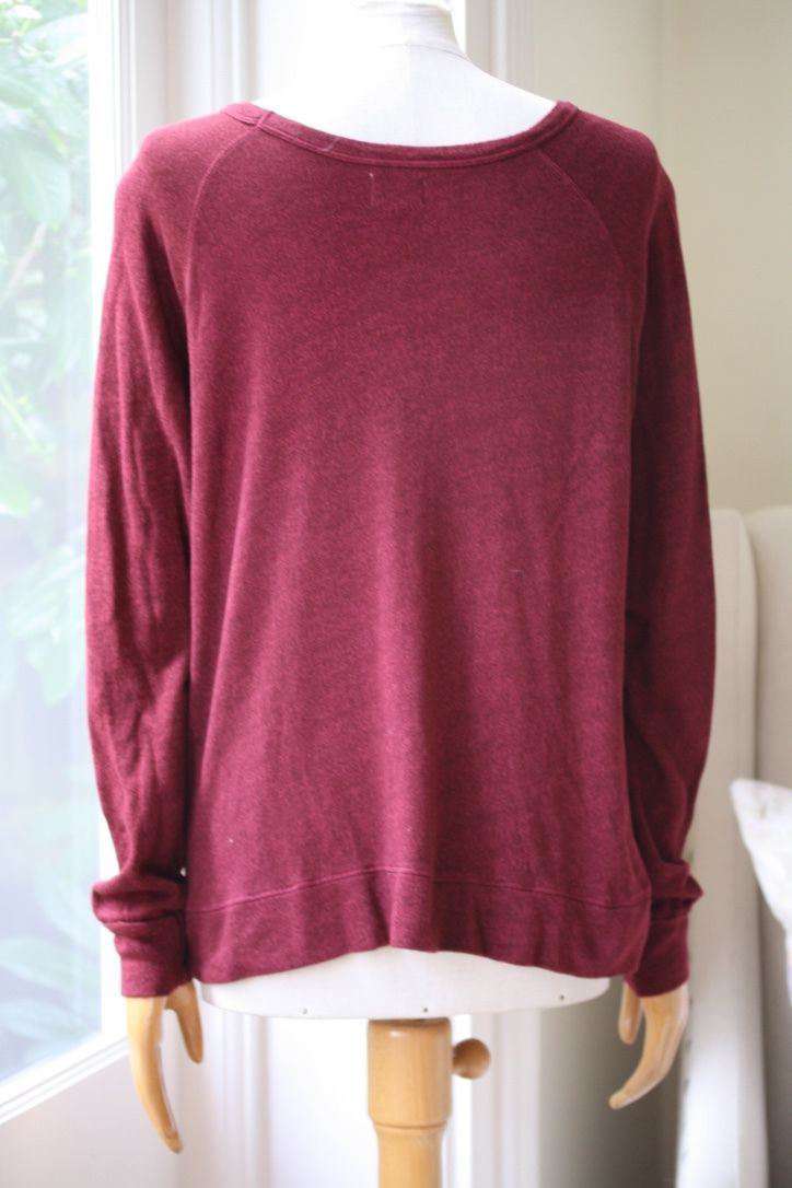 SUNDRY HEART BURGUNDY SWEATSHIRT SIZE 2 SMALL - Image 2