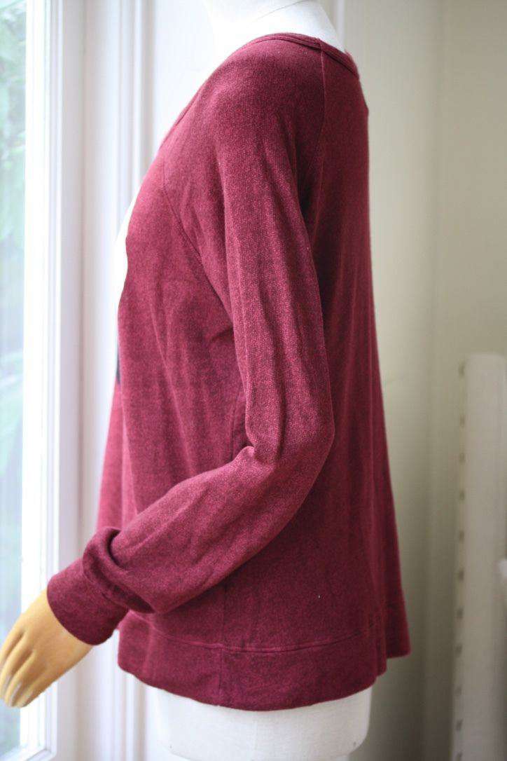 SUNDRY HEART BURGUNDY SWEATSHIRT SIZE 2 SMALL - Image 6