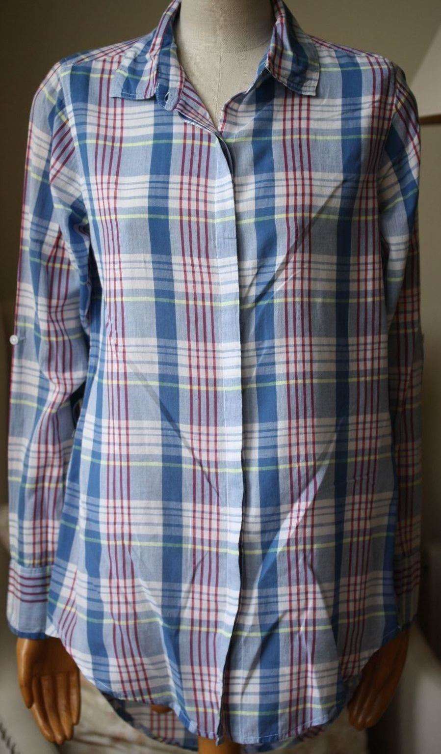 SUNDRY PLAID BASIC SHIRT 1 UK 8 - Image 6