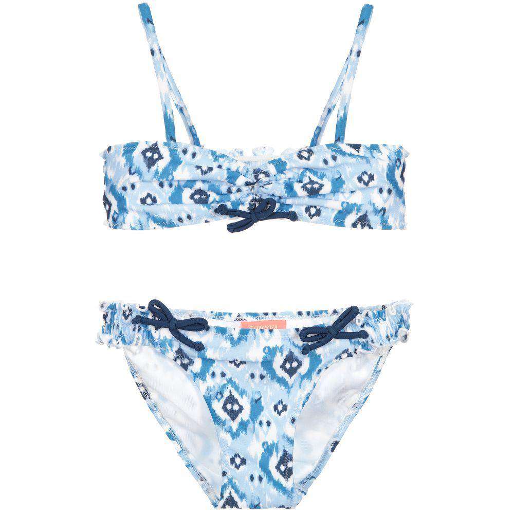 SUNUVA GIRLS BLUE IKAT BIKINI 3-4 YEARS - Image 2