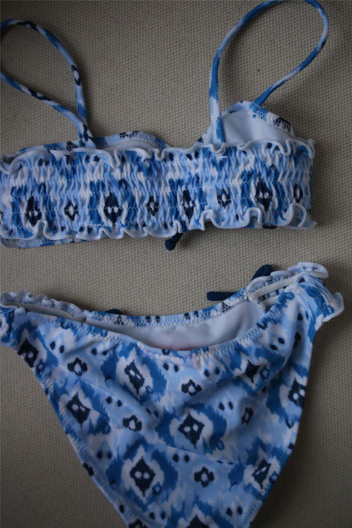 SUNUVA GIRLS BLUE IKAT BIKINI 3-4 YEARS - Image 4
