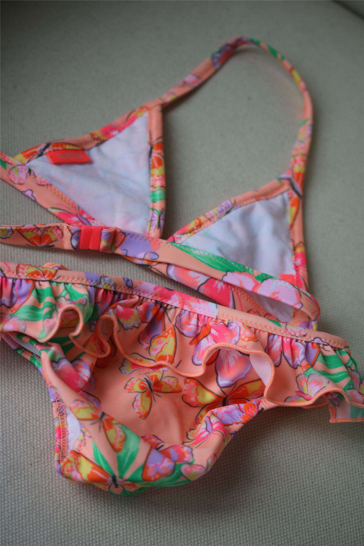 SUNUVA GIRLS ORANGE FLORAL BIKINI 3-4 YEARS - Image 3