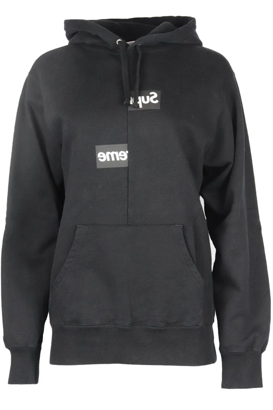 SUPREME + COMME DES GARÇONS 2018 LOGO PRINTED COTTON JERSEY HOODIE MEDIUM