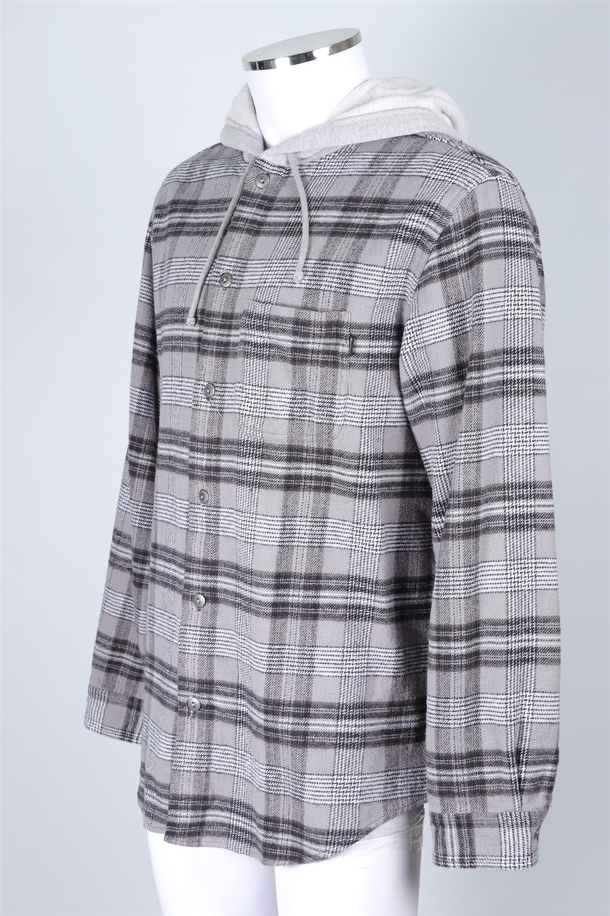 SUPREME GREY CHECKED WOOL CARDIGAN LARGE - Image 3