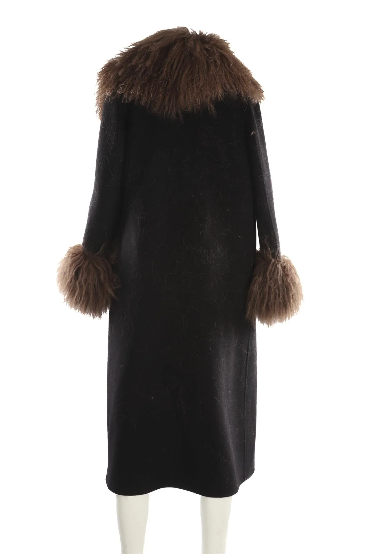 SUSANNA CHOW BLACK WOOL COAT SMALL - Image 4