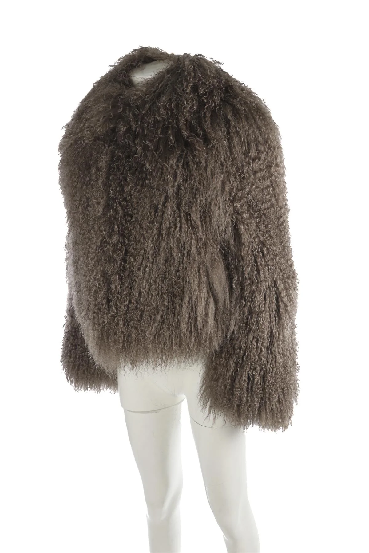 SUSANNA CHOW GREY SHEARLING JACKET SMALL - Image 3