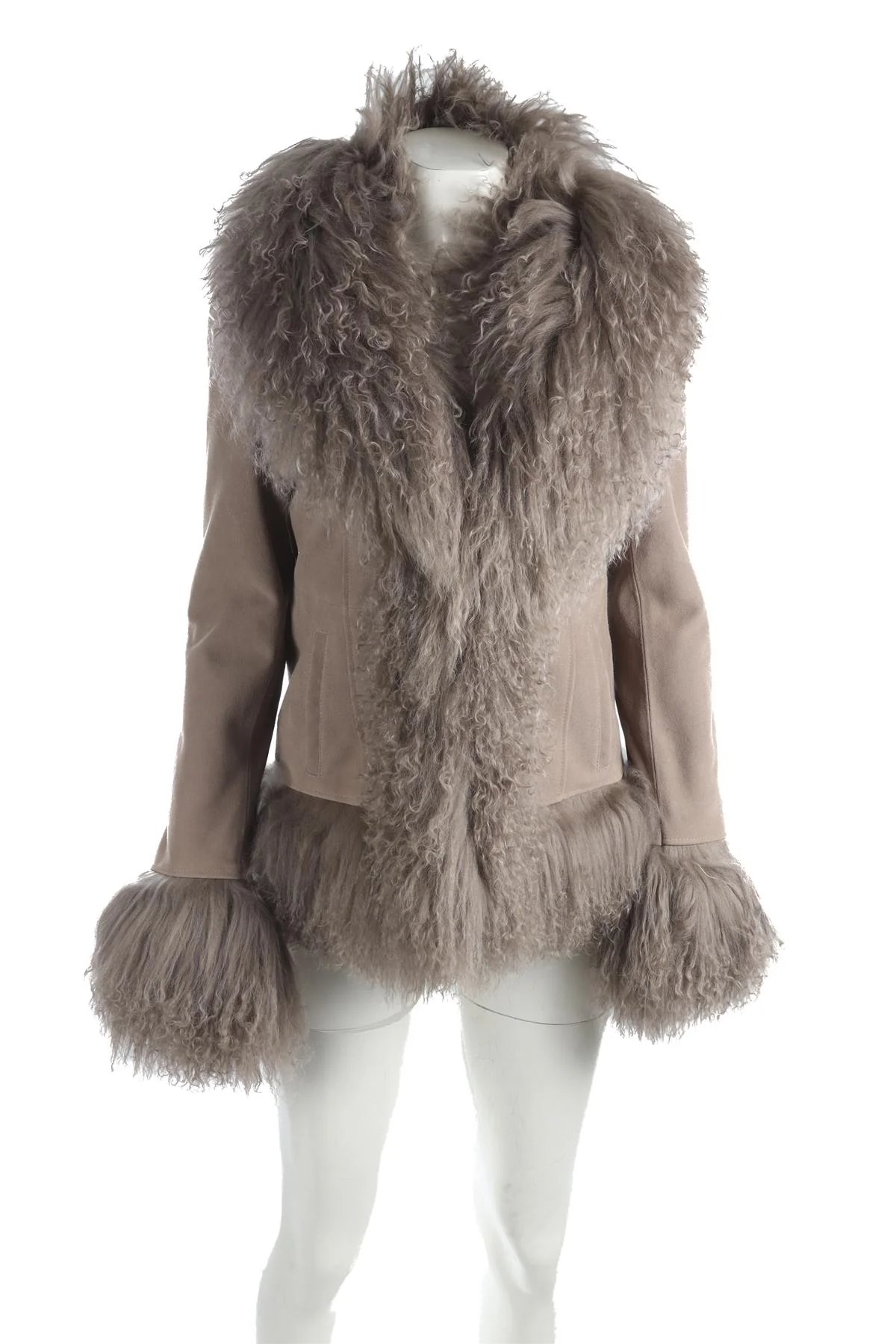 SUSANNA CHOW GREY SUEDE JACKET SMALL - Image 2