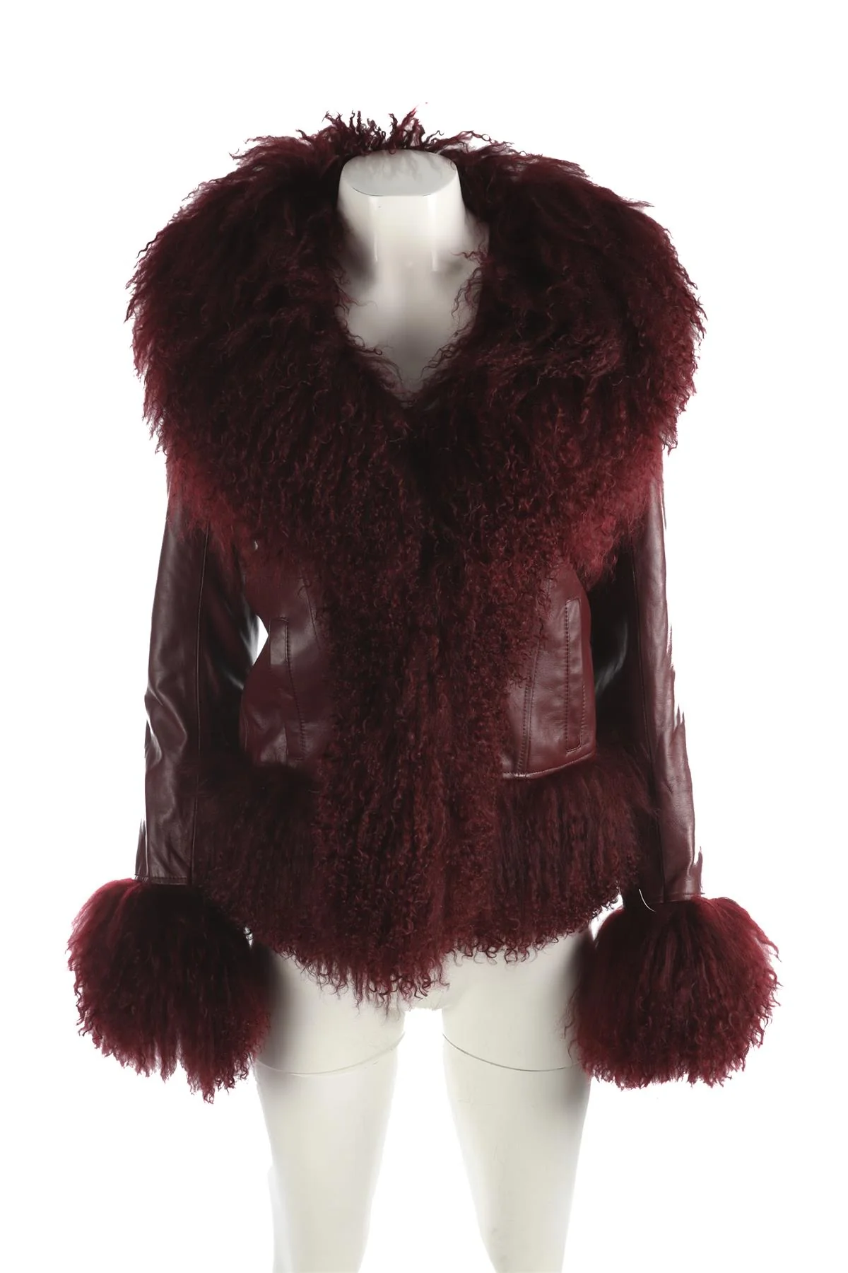 SUSANNA CHOW RED LEATHER JACKET SMALL - Image 2