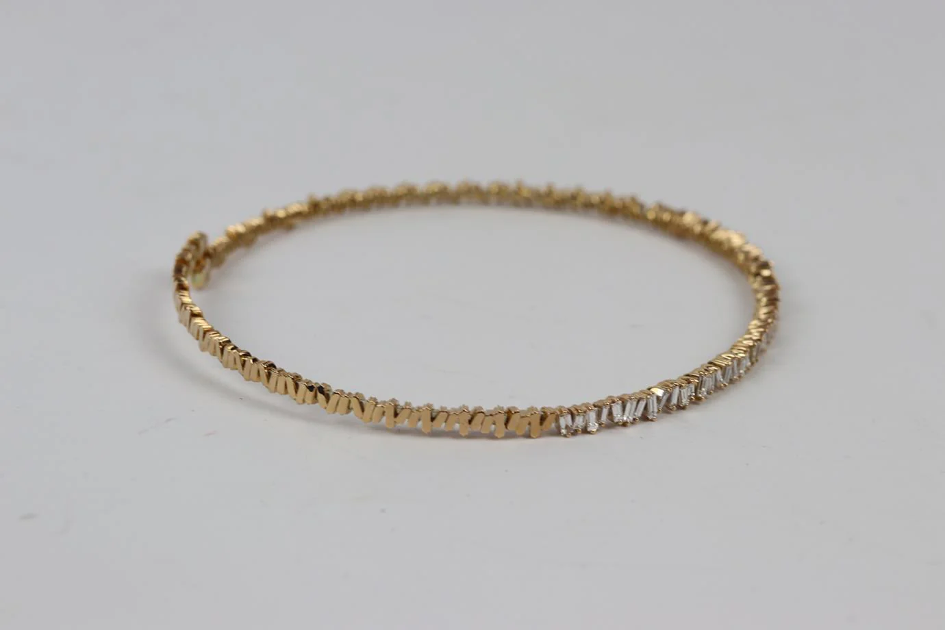 SUZANNE KALAN 18 KARAT ROSE GOLD BAGUETTE DIAMOND CHOKER - Image 4