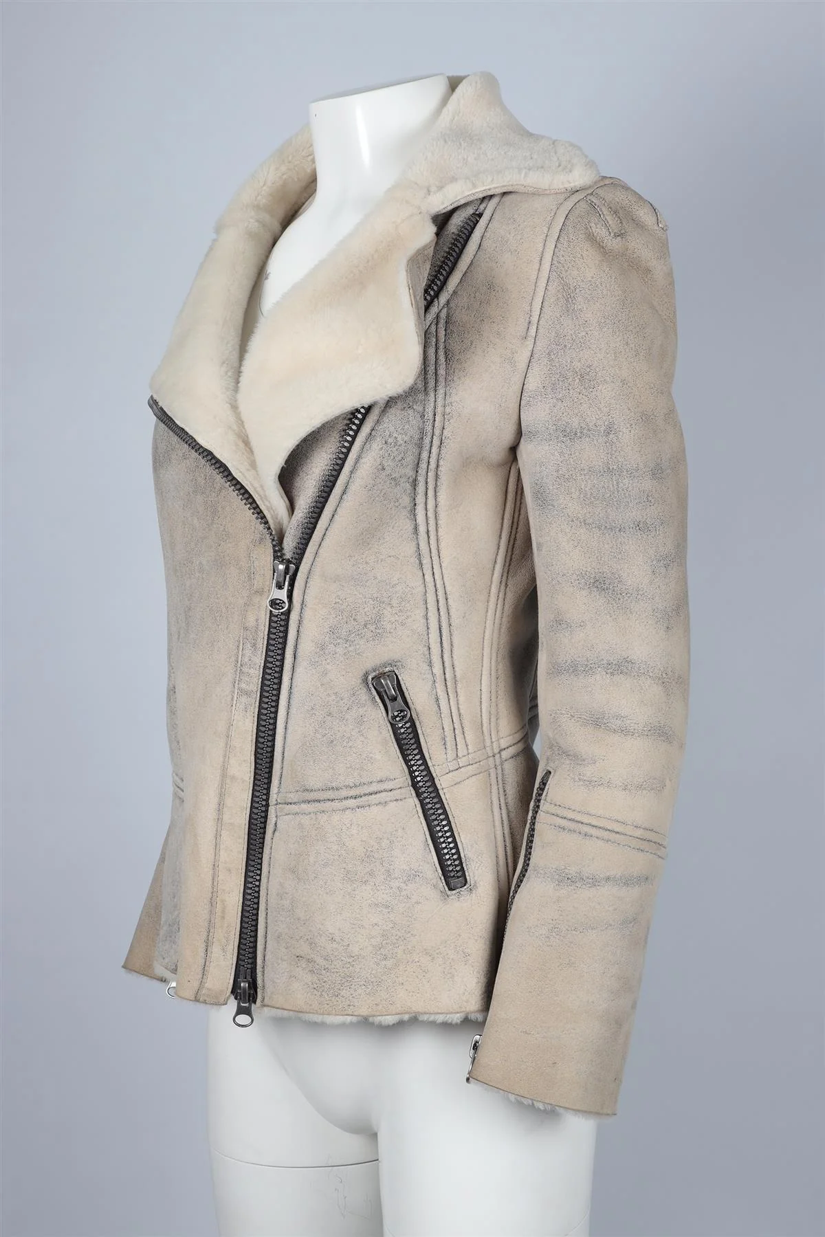 SYLVIE SCHIMMEL BIEGE SUEDE JACKET FR 38 UK 10 - Image 3