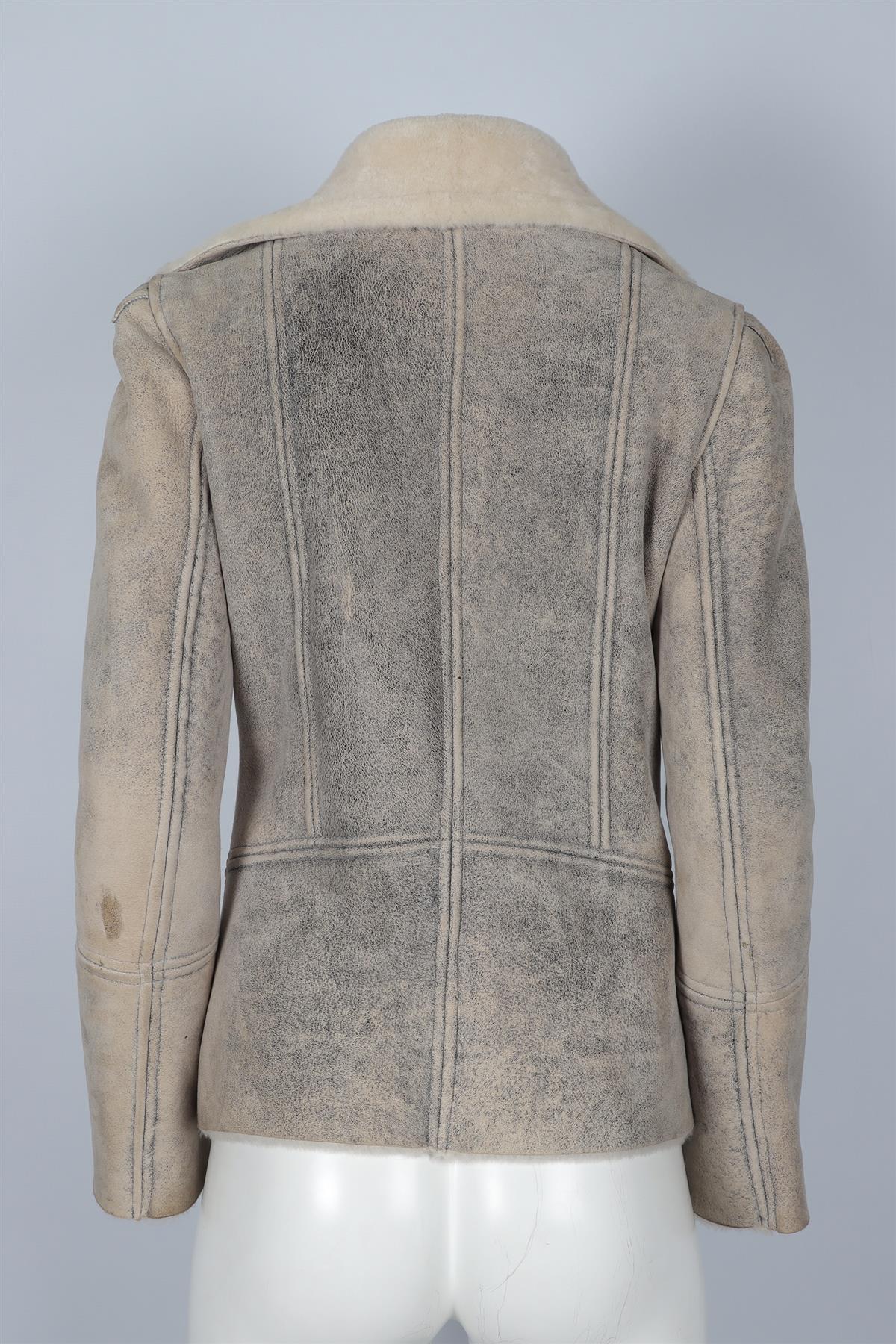 SYLVIE SCHIMMEL BIEGE SUEDE JACKET FR 38 UK 10 - Image 4