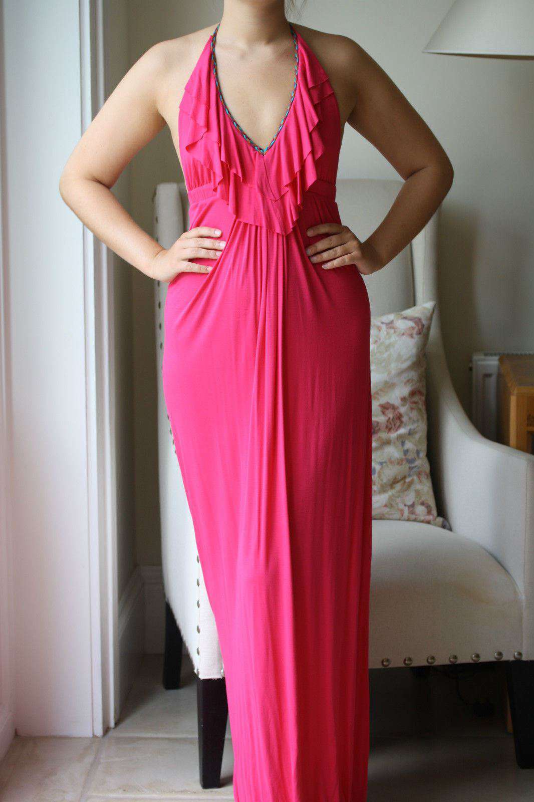 T BAGS FUSCHIA MAXI DRESS SMALL - Image 3