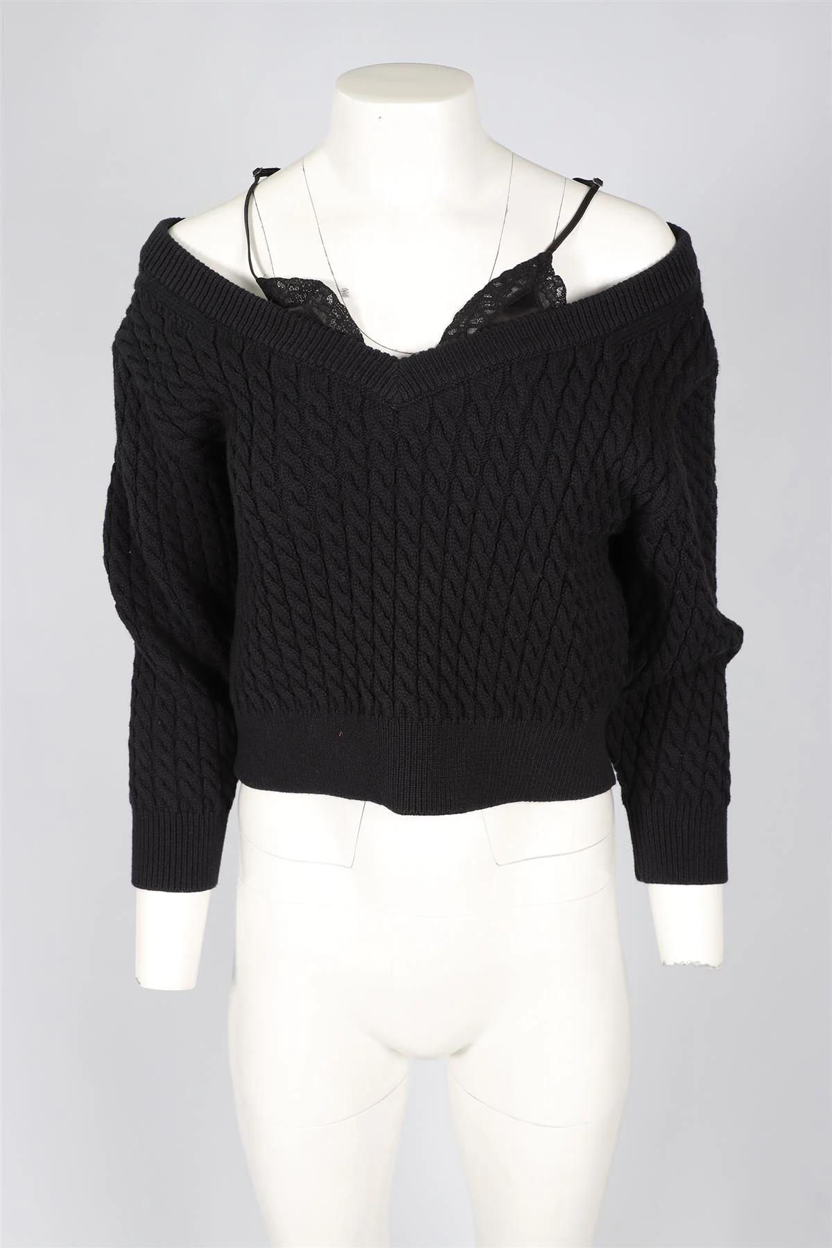 T BY ALEXANDER WANG BLACK WOOL TOP X-SMALL - Image 2