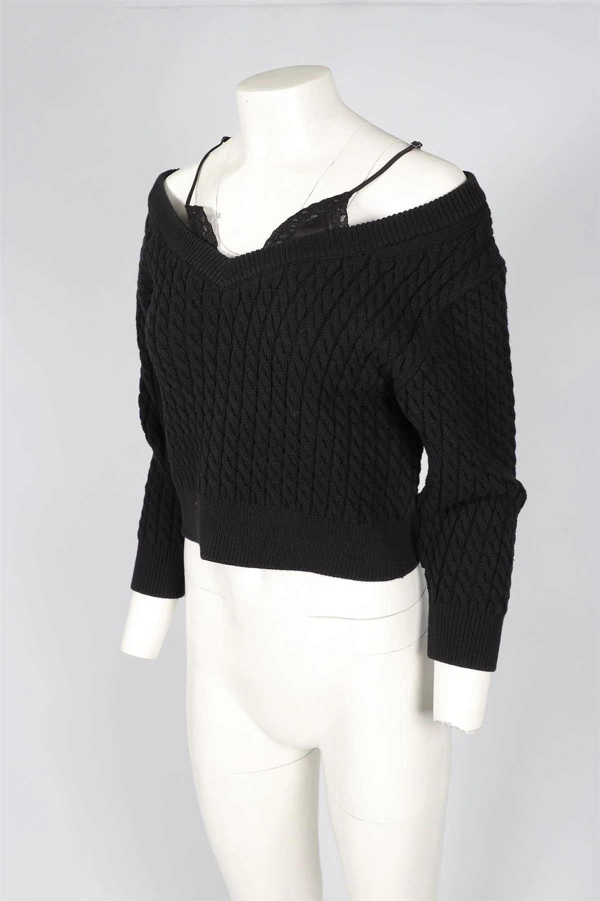 T BY ALEXANDER WANG BLACK WOOL TOP X-SMALL - Image 3