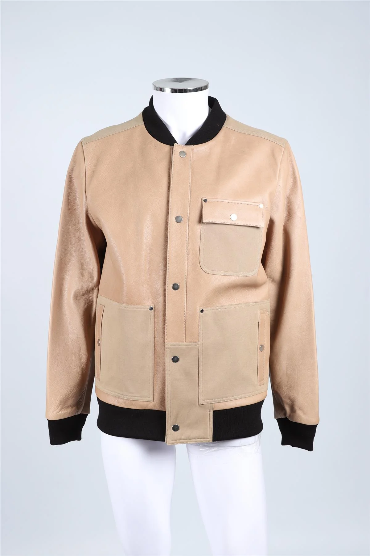 T BY ALEXANDER WANG BROWN MEN'S LEATHER JACKET LARGE - Image 2