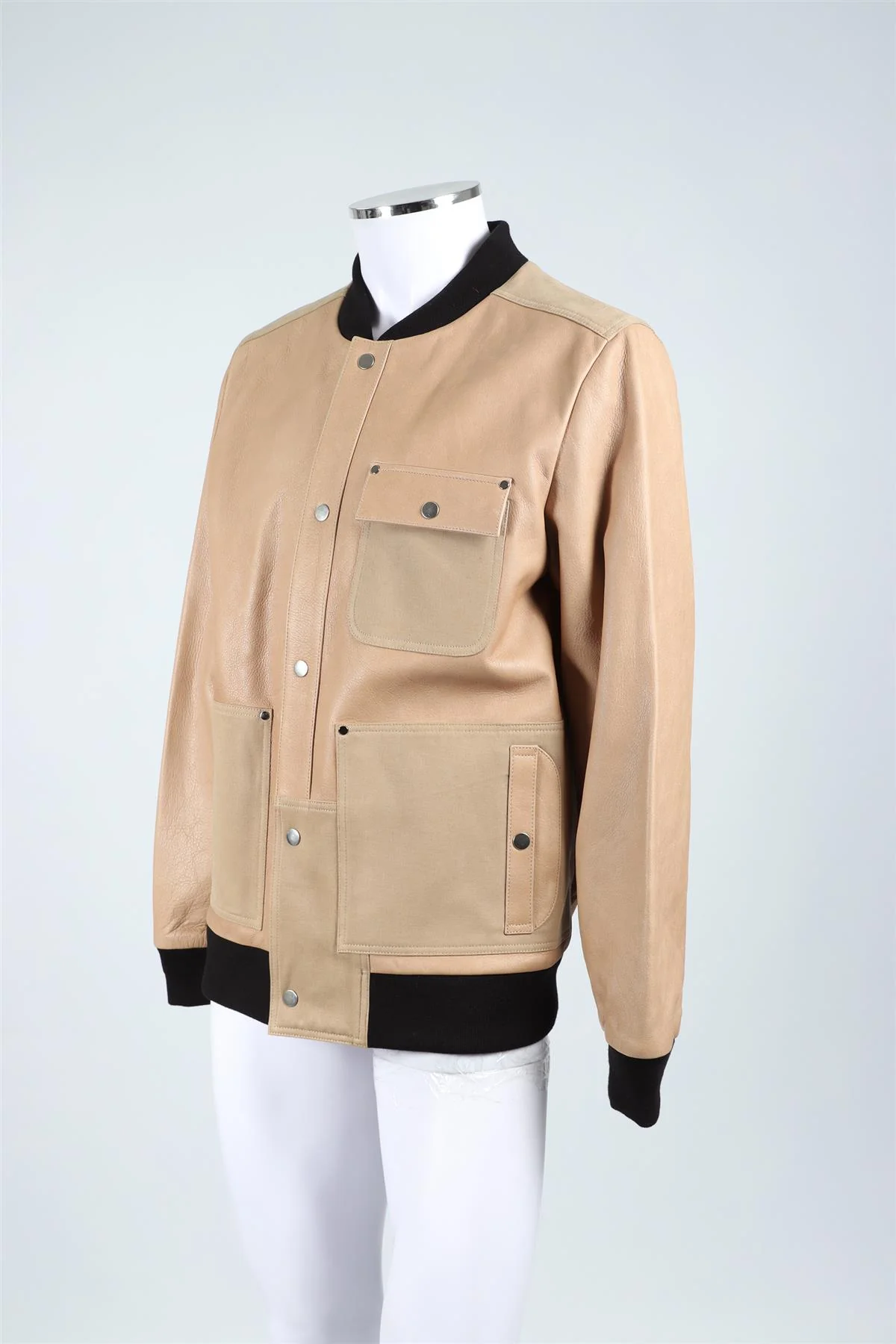 T BY ALEXANDER WANG BROWN MEN'S LEATHER JACKET LARGE - Image 3