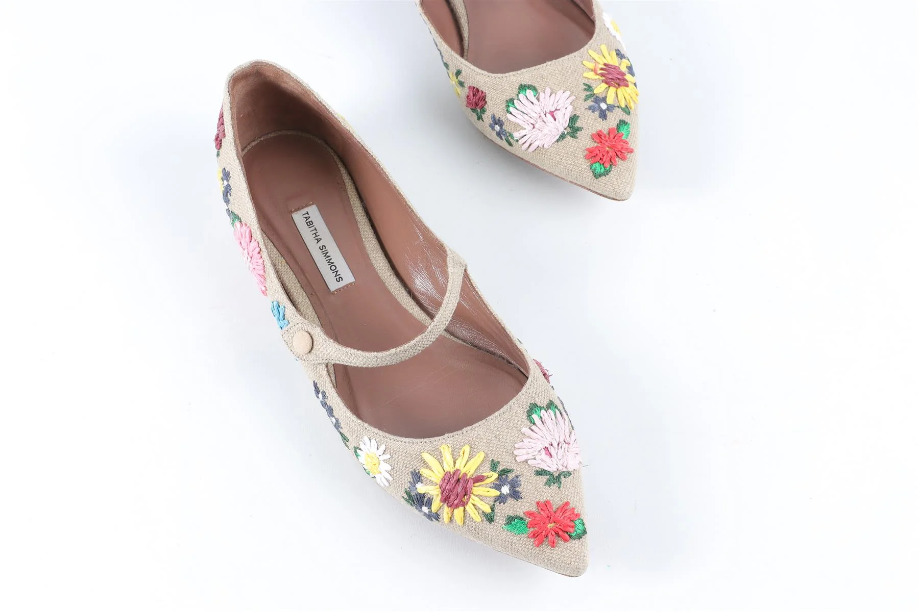 TABITHA SIMMONS BEIGE CANVAS BALLET FLATS EU 38.5 UK 5.5 US 8.5 - Image 4